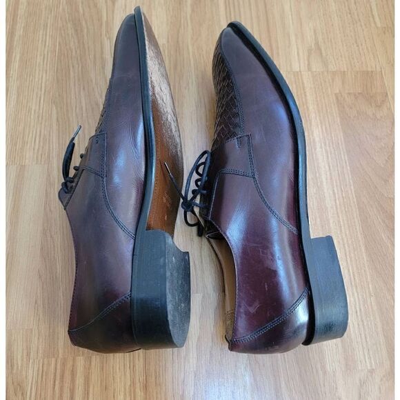 Paul Frederick Men's Woven Leather Oxford 11 - Picture 4 of 9